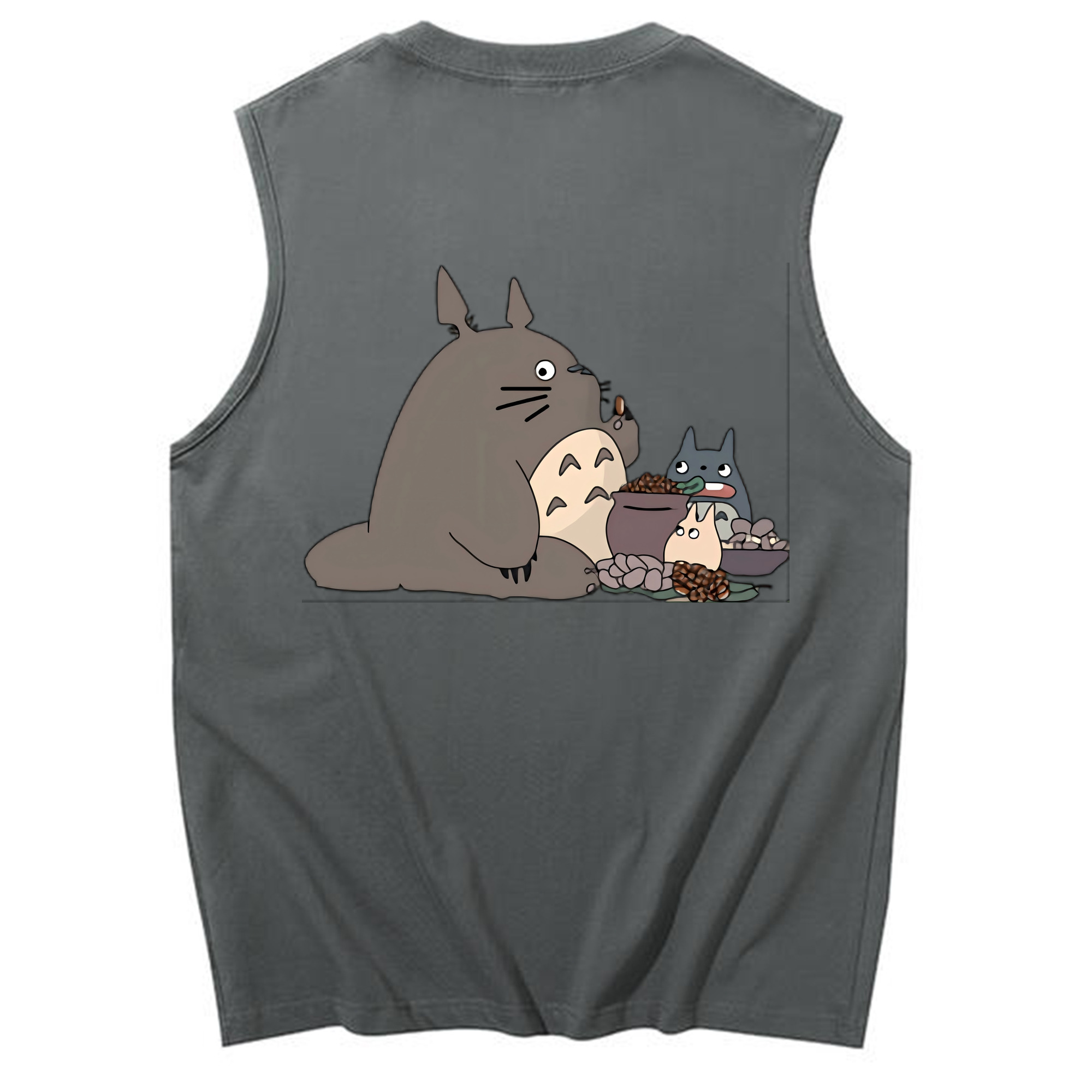 （画像用） となりのトトロ 草壁メイ 草壁サツキ My Neighbor Totoro Satsuki Kusakabe Mei Kusakabe コットン100％タンクトップ（背面プリント）